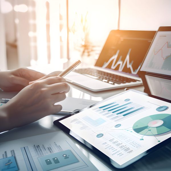 Healthcare and Medical insurance business and virtual graph data and growth with Medical financial and doctor analyzing. Generative AI